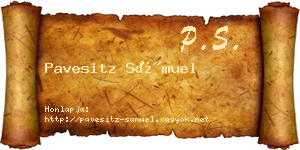 Pavesitz Sámuel névjegykártya
